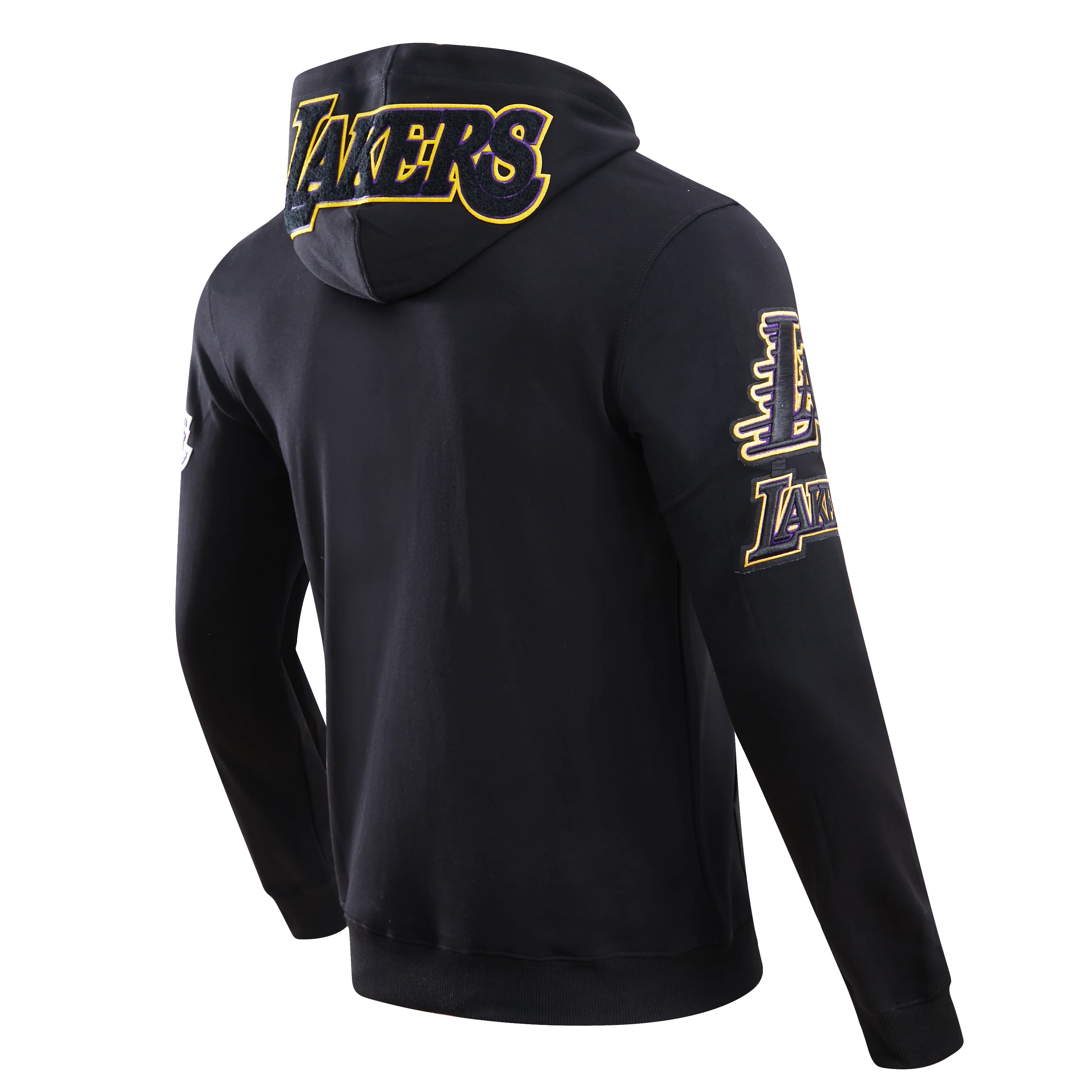 NBA LOS ANGELES LAKERS CLASSIC CHENILLE MEN'S PULLOVER HOODIE (BLACK) - Image 3
