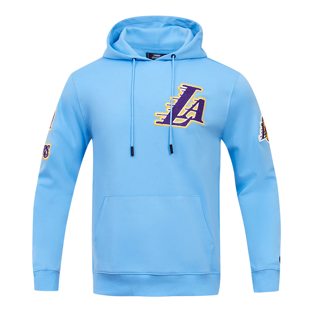 NBA LOS ANGELES LAKERS CLASSIC CHENILLE MEN'S PULLOVER HOODIE (UNIVERSITY BLUE) - Image 3