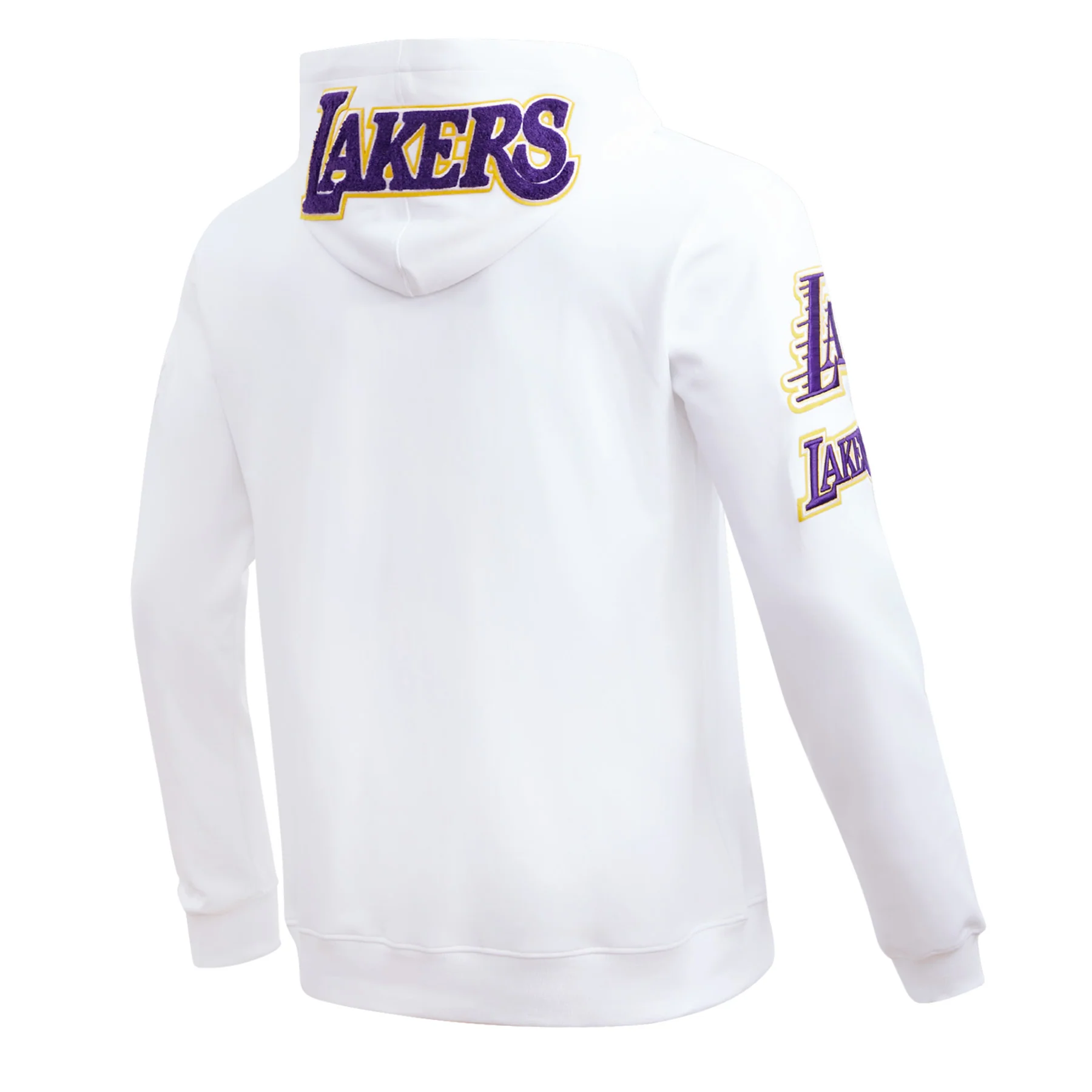 NBA LOS ANGELES LAKERS CLASSIC CHENILLE MEN'S PULLOVER HOODIE (WHITE) - Image 2