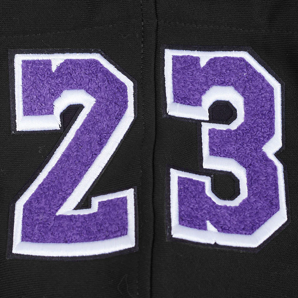 NBA LOS ANGELES LAKERS LEBRON JAMES #23 SKYHOOK MEN'S FLC PO HOODIE  (BLACK) - Image 7