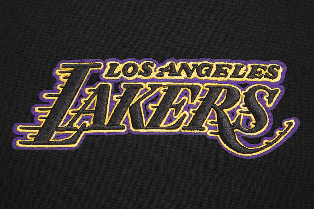 NBA LOS ANGELES LAKERS WINGSPAN MEN'S DROP SHOULDER FLEECE CREWNECK (BLACK) - Image 12