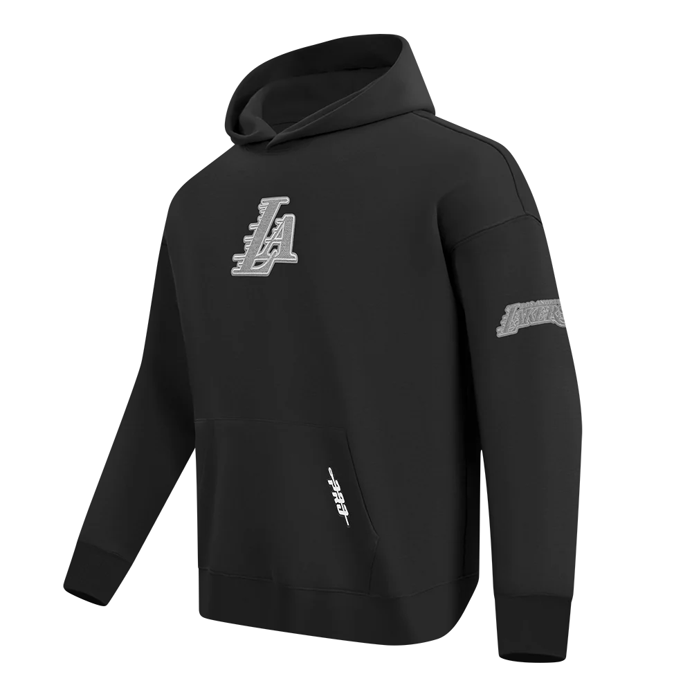 NBA LOS ANGELES LAKERS REVERSE FRENCH TERRY MEN'S DROP SHOULDER FLC (BLACK) - Image 2
