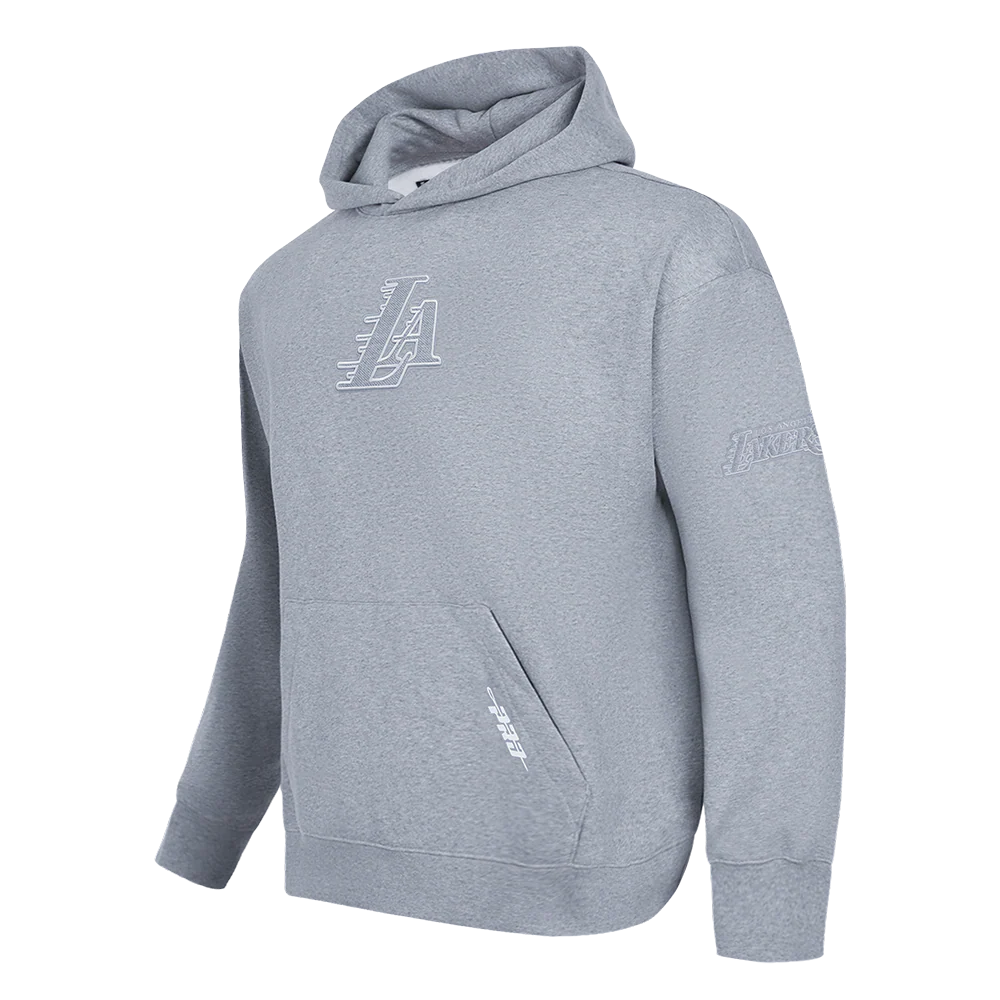 NBA LOS ANGELES LAKERS REVERSE FRENCH TERRY MEN'S DROP SHOULDER FLC (DARK HEATHER GRAY) - Image 2