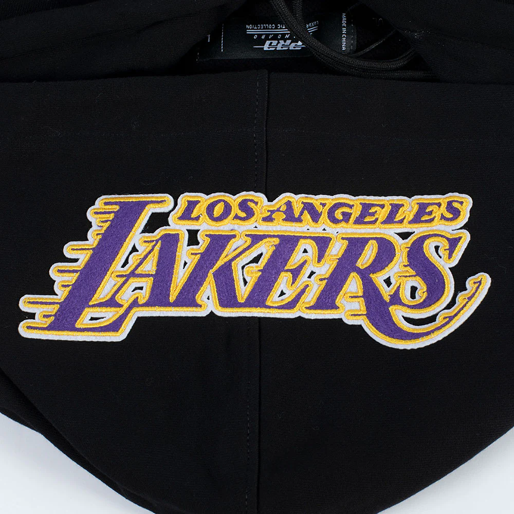 NBA LOS ANGELES LAKERS CITY RANSOM MEN'S RIB FLC PO HOODIE (BLACK/PURPLE) - Image 6