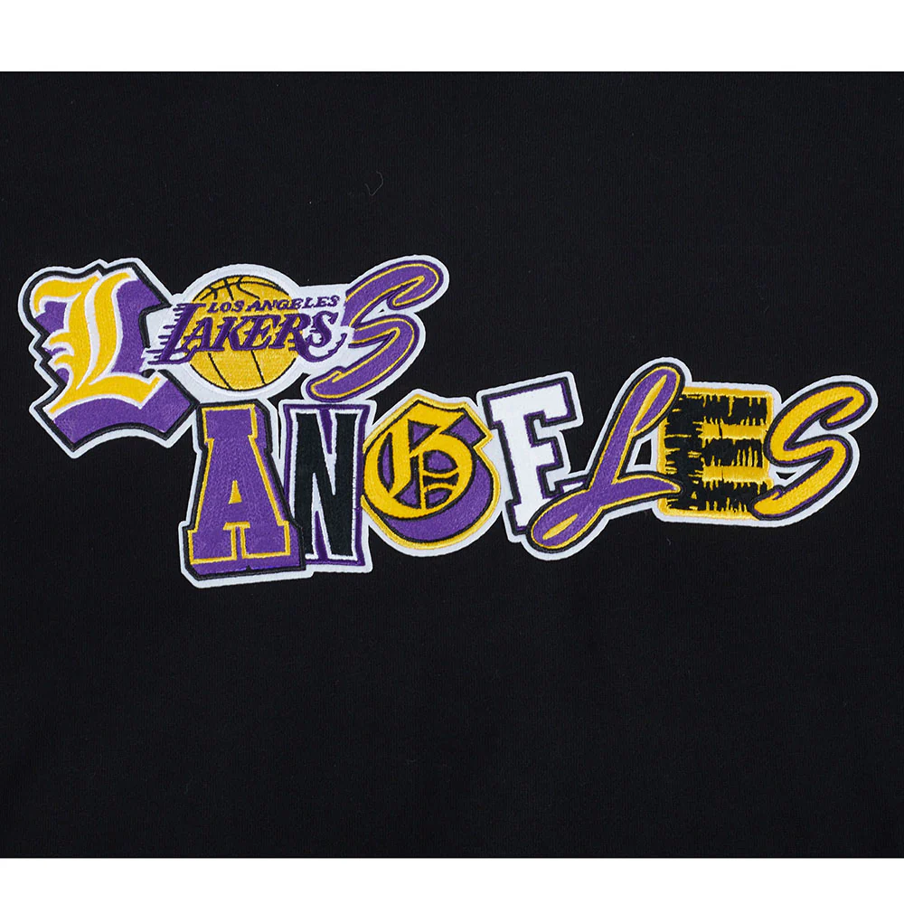 NBA LOS ANGELES LAKERS CITY RANSOM MEN'S RIB FLC PO HOODIE (BLACK/PURPLE) - Image 9