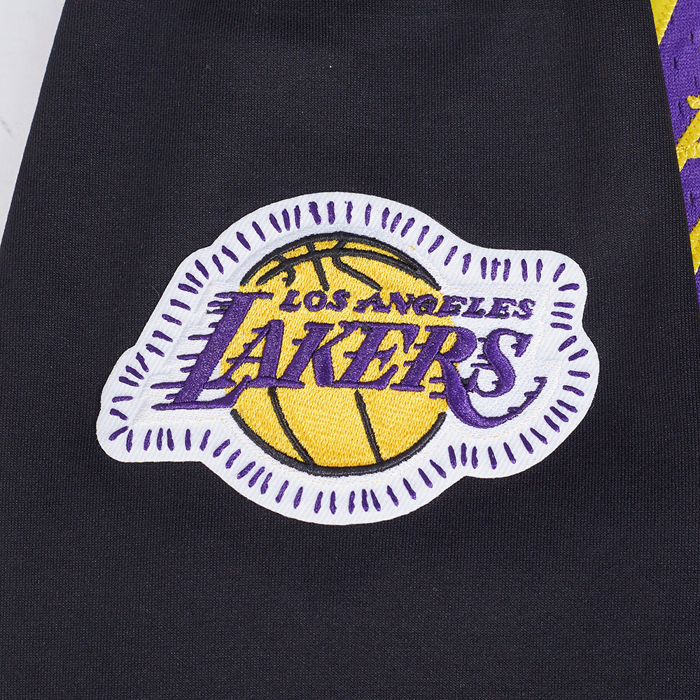 NBA LOS ANGELES LAKERS DIY PICK STITCH MEN'S DOUBLE KNIT PULLOVER HOODIE (BLACK) - Image 5