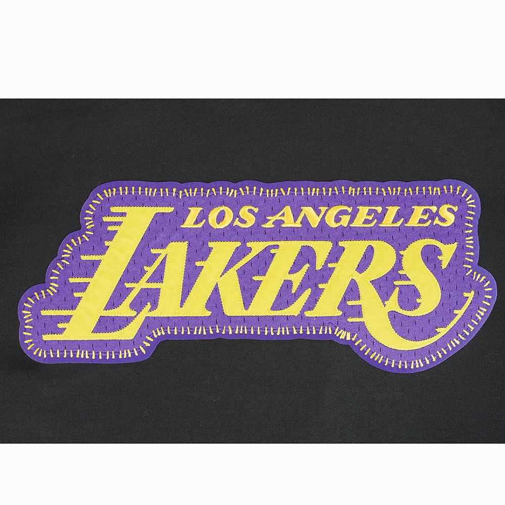 NBA LOS ANGELES LAKERS DIY PICK STITCH MEN'S DOUBLE KNIT PULLOVER HOODIE (BLACK) - Image 6