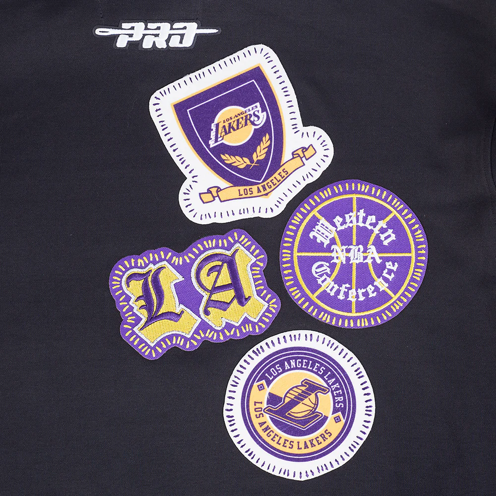 NBA LOS ANGELES LAKERS DIY PICK STITCH MEN'S DOUBLE KNIT PULLOVER HOODIE (BLACK) - Image 8