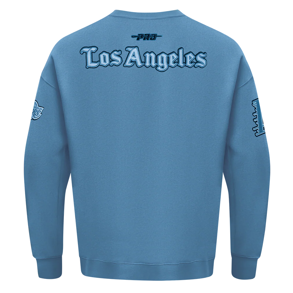 NBA LOS ANGELES LAKERS COUNTRY CLUB MEN'S DROP SHOULDER FLEECE CREWNECK (STEEL BLUE) - Image 3