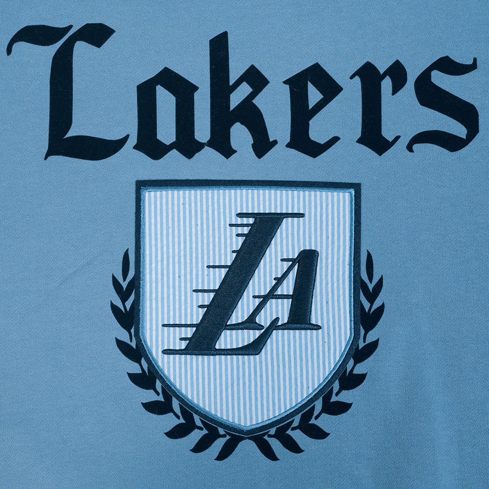 NBA LOS ANGELES LAKERS COUNTRY CLUB MEN'S DROP SHOULDER FLEECE CREWNECK (STEEL BLUE) - Image 5