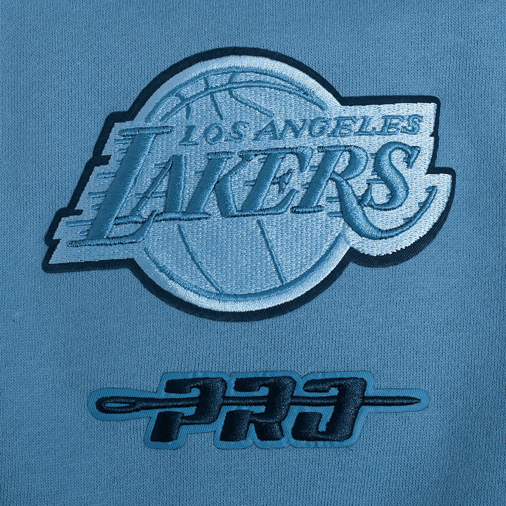 NBA LOS ANGELES LAKERS COUNTRY CLUB MEN'S DROP SHOULDER FLEECE CREWNECK (STEEL BLUE) - Image 7