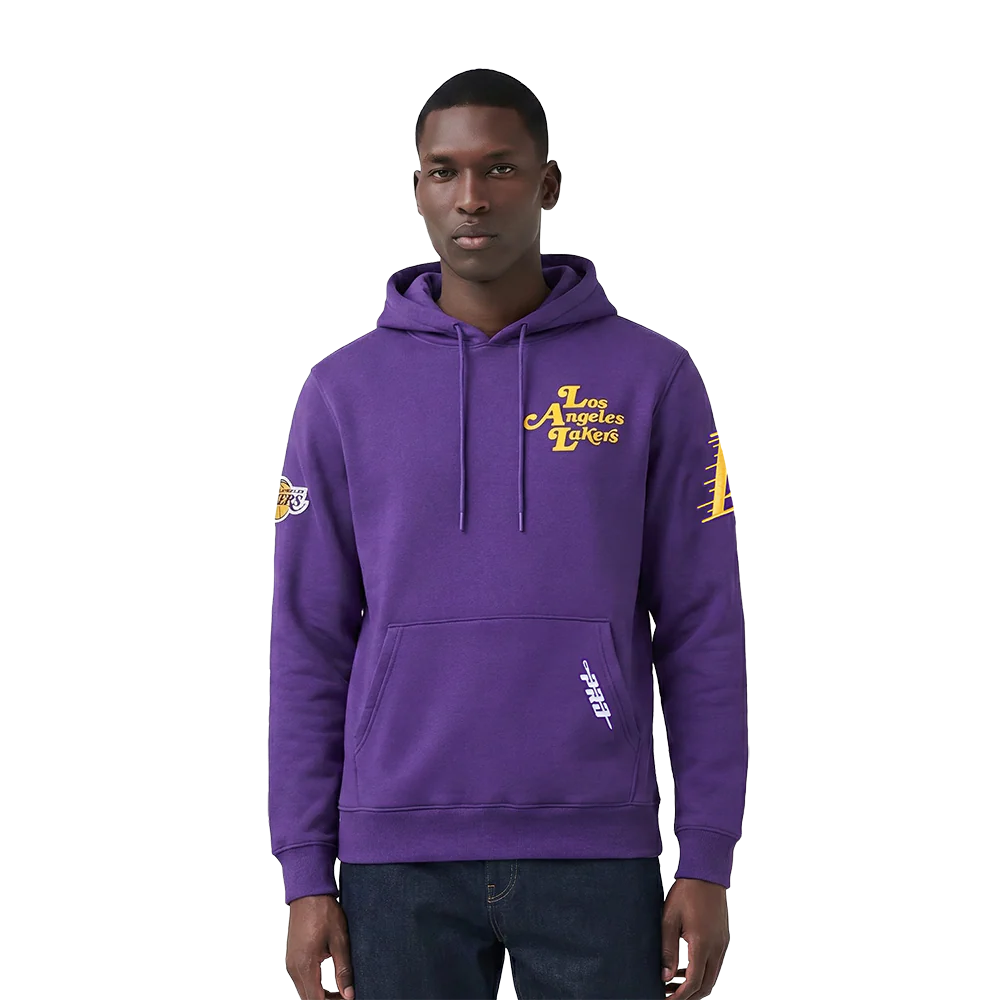 NBA LOS ANGELES LAKERS SOUVENIR MEN'S FLEECE PULLOVER HOODIE (PURPLE)