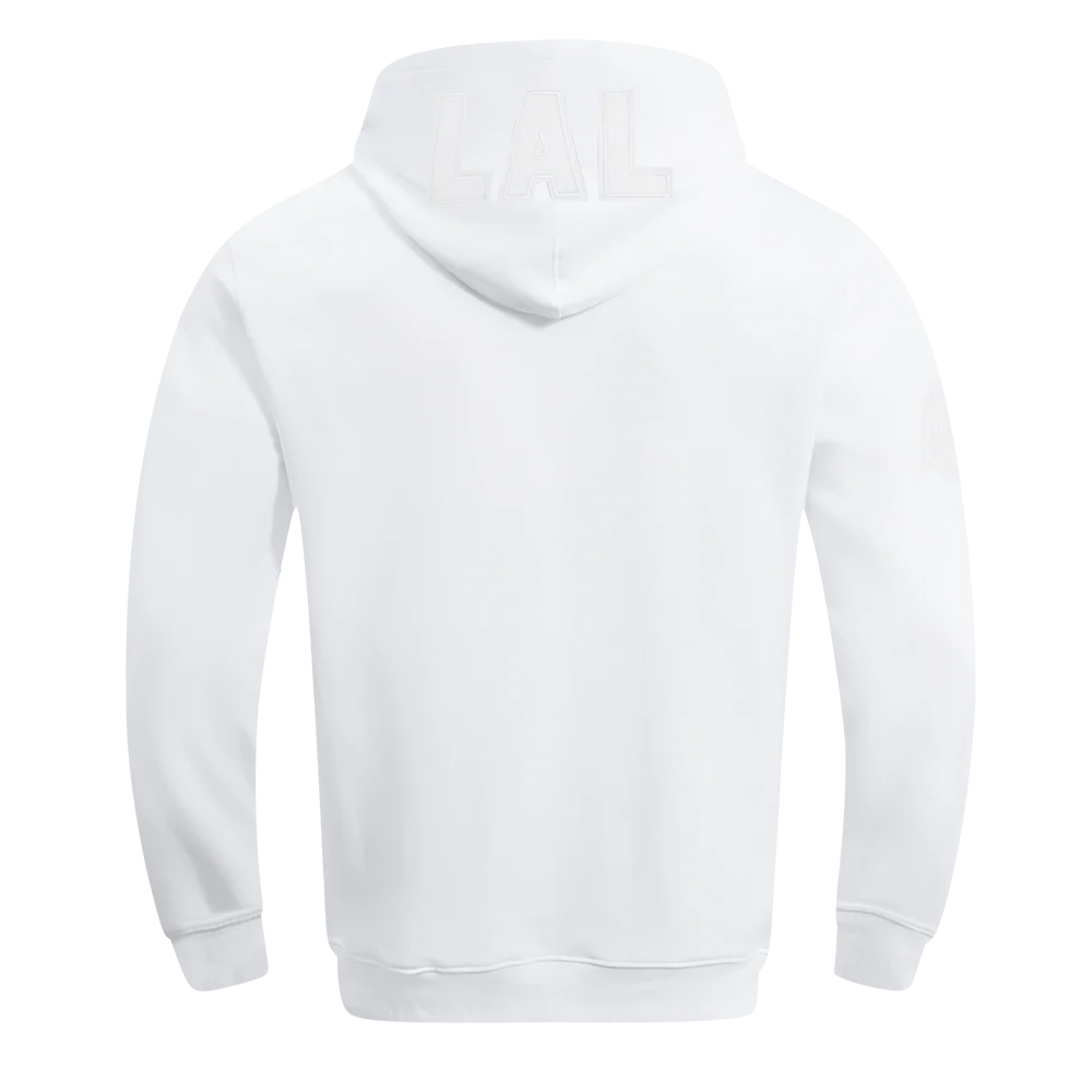 NBA LOS ANGELES LAKERS WHITE OUT MEN'S DOUBLE KNIT PULLOVER HOODIE (WHITE) - Image 3