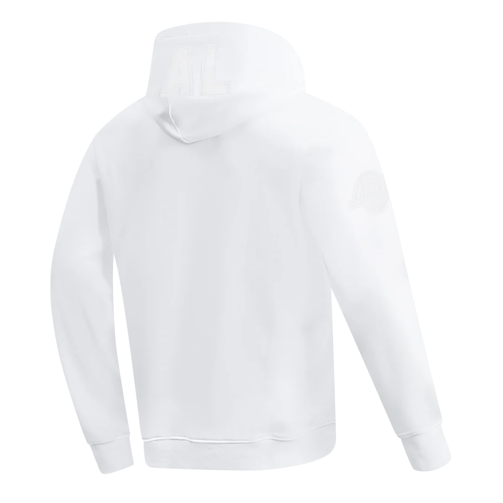NBA LOS ANGELES LAKERS WHITE OUT MEN'S DOUBLE KNIT PULLOVER HOODIE (WHITE) - Image 4