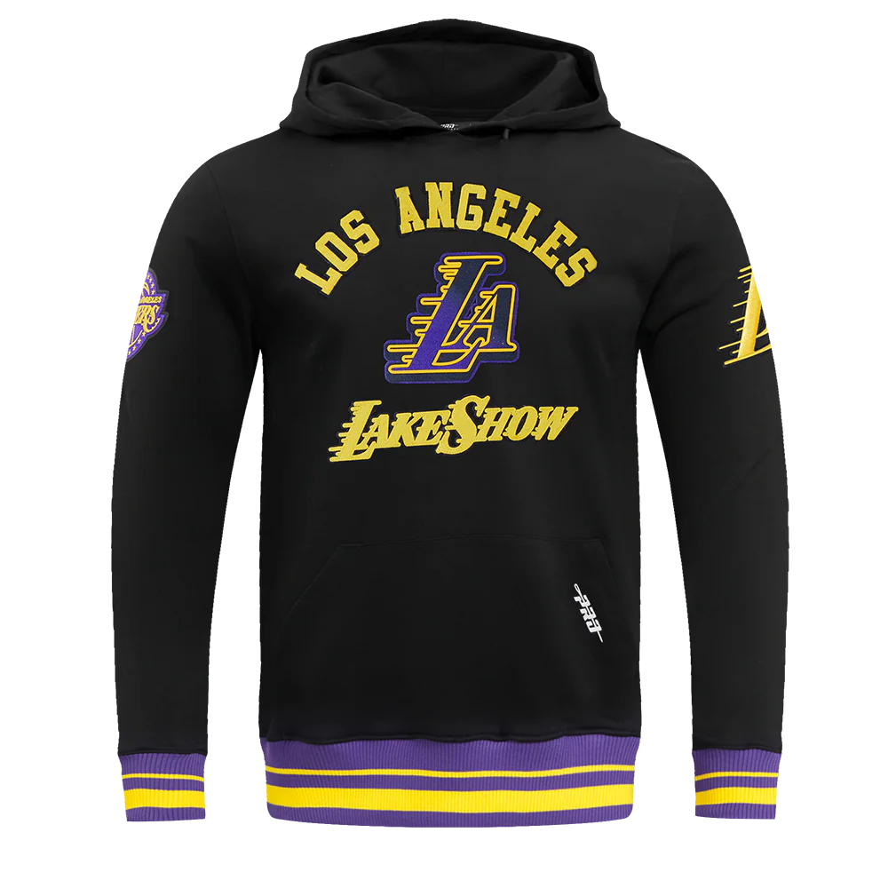 NBA LOS ANGELES LAKERS CITY EDITION 24-25 MEN'S RIB FLEECE PULLOVER HOODIE (BLACK/PURPLE)