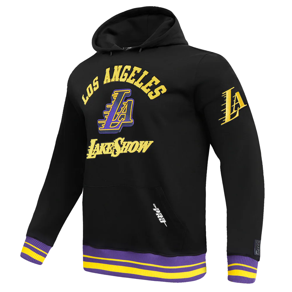 NBA LOS ANGELES LAKERS CITY EDITION 24-25 MEN'S RIB FLEECE PULLOVER HOODIE (BLACK/PURPLE) - Image 2