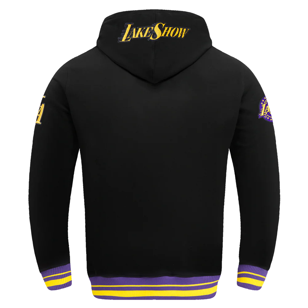 NBA LOS ANGELES LAKERS CITY EDITION 24-25 MEN'S RIB FLEECE PULLOVER HOODIE (BLACK/PURPLE) - Image 3