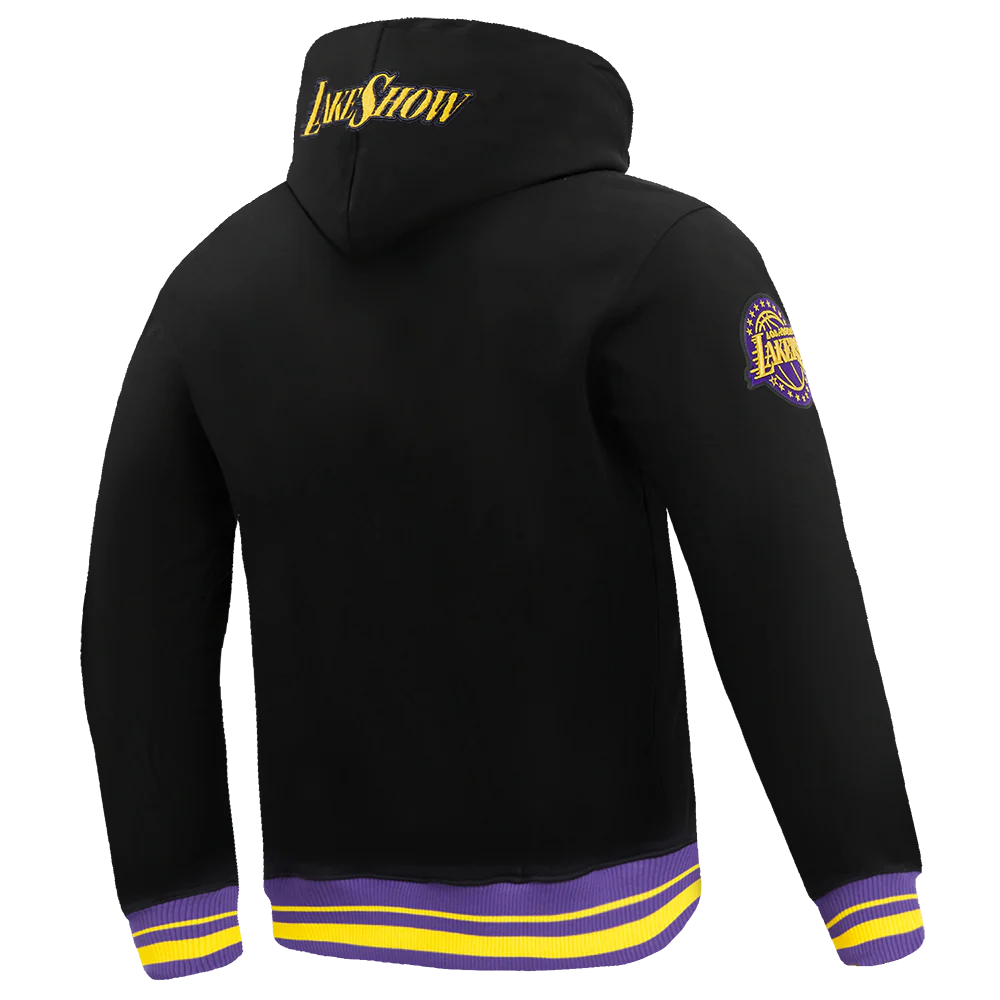 NBA LOS ANGELES LAKERS CITY EDITION 24-25 MEN'S RIB FLEECE PULLOVER HOODIE (BLACK/PURPLE) - Image 4