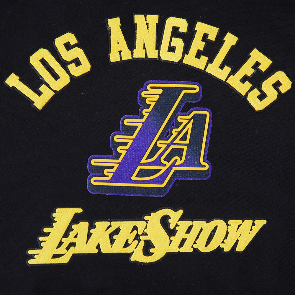 NBA LOS ANGELES LAKERS CITY EDITION 24-25 MEN'S RIB FLEECE PULLOVER HOODIE (BLACK/PURPLE) - Image 8