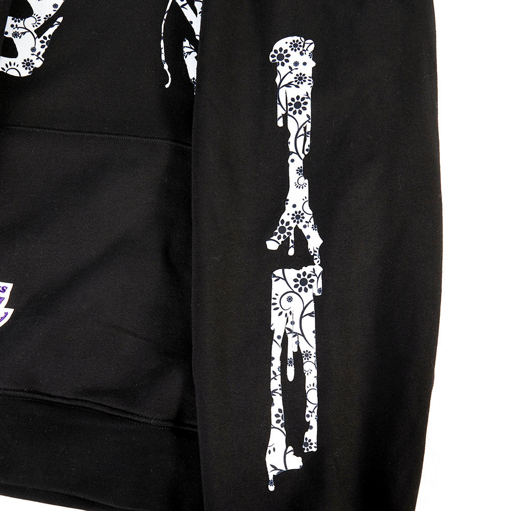 NBA LOS ANGELES LAKERS RIB CAGE MEN'S DROP SHOULDER FLEECE PULLOVER HOODIE (BLACK) - Image 5