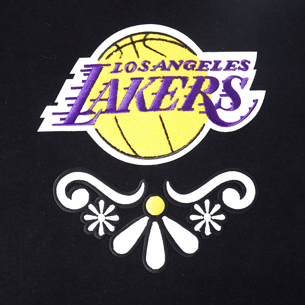 NBA LOS ANGELES LAKERS SUGAR SKULL MEN'S FLEECE PULLOVER HOODIE (BLACK) - Image 7