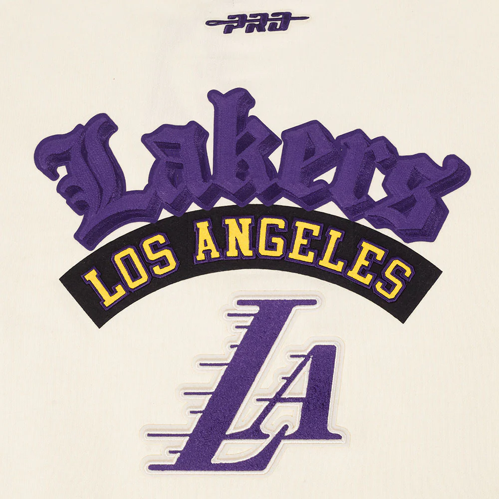NBA LOS ANGELES LAKERS BEST OF MEN'S DROP SHOULDER FLC CREWNECK (EGGSHELL) - Image 10