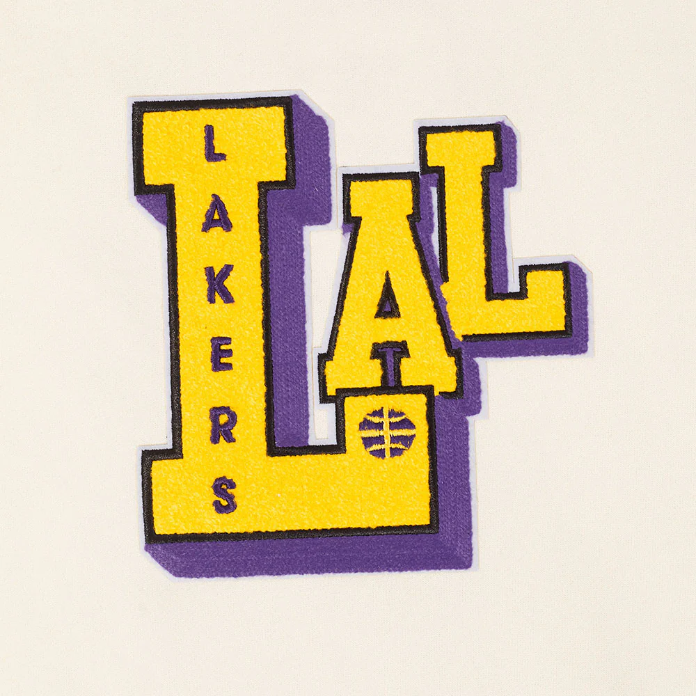 NBA LOS ANGELES LAKERS BEST OF MEN'S DROP SHOULDER FLC CREWNECK (EGGSHELL) - Image 8