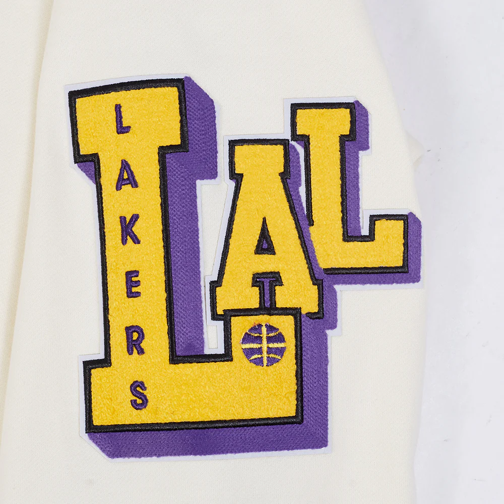 NBA LOS ANGELES LAKERS BEST OF MEN'S DROP SHOULDER FLC PO HOODIE (EGGSHELL) - Image 9
