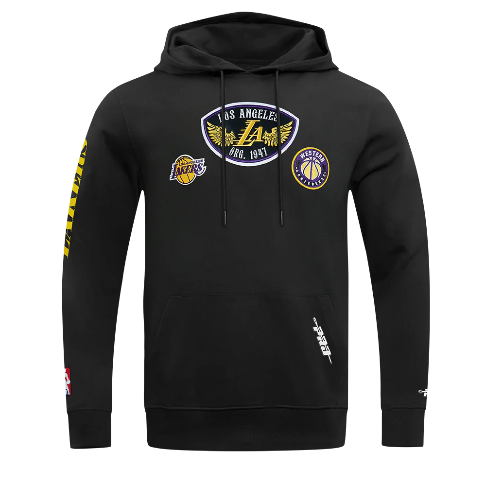 NBA LOS ANGELES LAKERS BORN FOR SPORT MEN'S FLC PO HOODIE (BLACK) - Image 4