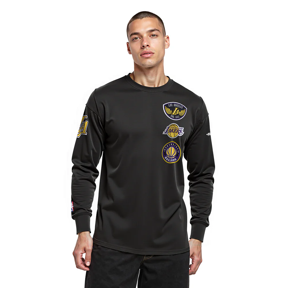 NBA LOS ANGELES LAKERS BORN FOR SPORT MEN'S FLC CREWNECK (BLACK)