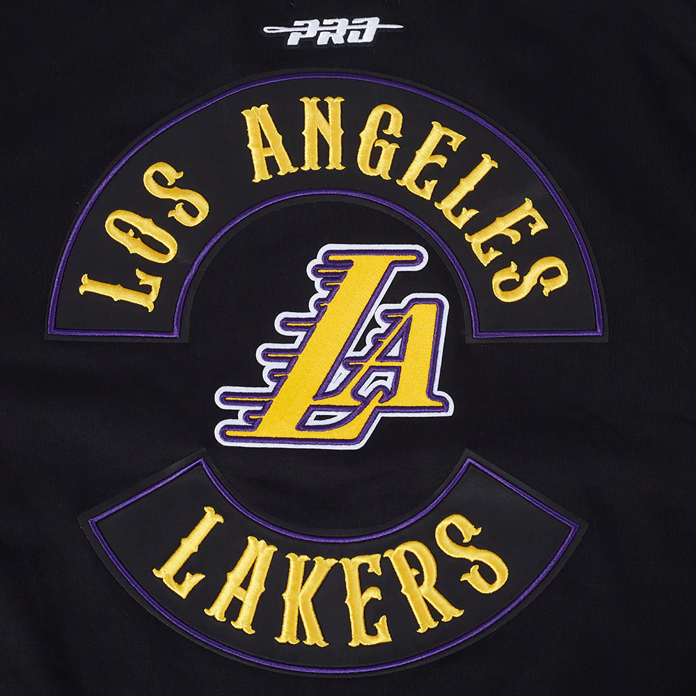 NBA LOS ANGELES LAKERS BORN FOR SPORT MEN'S FLC CREWNECK (BLACK) - Image 5