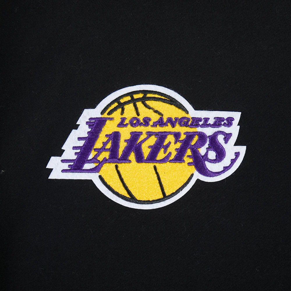 NBA LOS ANGELES LAKERS LIVING LARGE MEN'S DROP SHOULDER FLC PO HOODI (BLACK) - Image 6