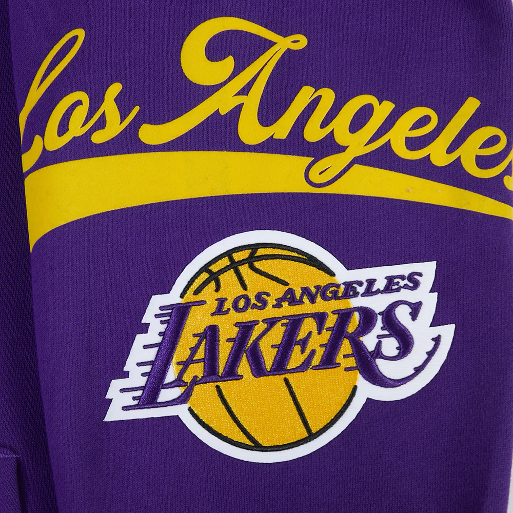 NBA LOS ANGELES LAKERS LIVING LARGE MEN'S DROP SHOULDER FLC PO HOODI (PURPLE) - Image 8