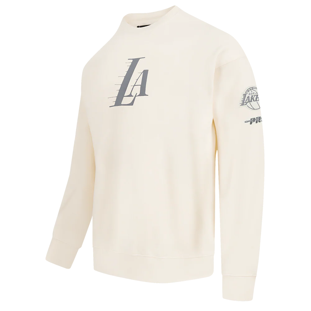 NBA LOS ANGELES LAKERS STREET TEAM MEN'S DROP SHOULDER FLC CREWNECK (EGGSHELL) - Image 3