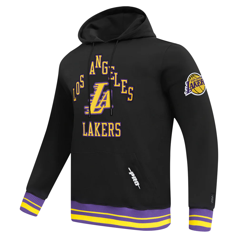 NBA LOS ANGELES LAKERS CITY EDITION 25-26 MEN'S RIB FLC PO HOODIE (BLACK/PURPLE) - Image 5