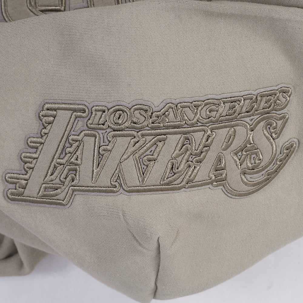 NBA LOS ANGELES LAKERS LEBRON JAMES #23 NEUTRAL PNN MEN'S DROP SHOULDER FLC PO HOODIE (TAUPE) - Image 8