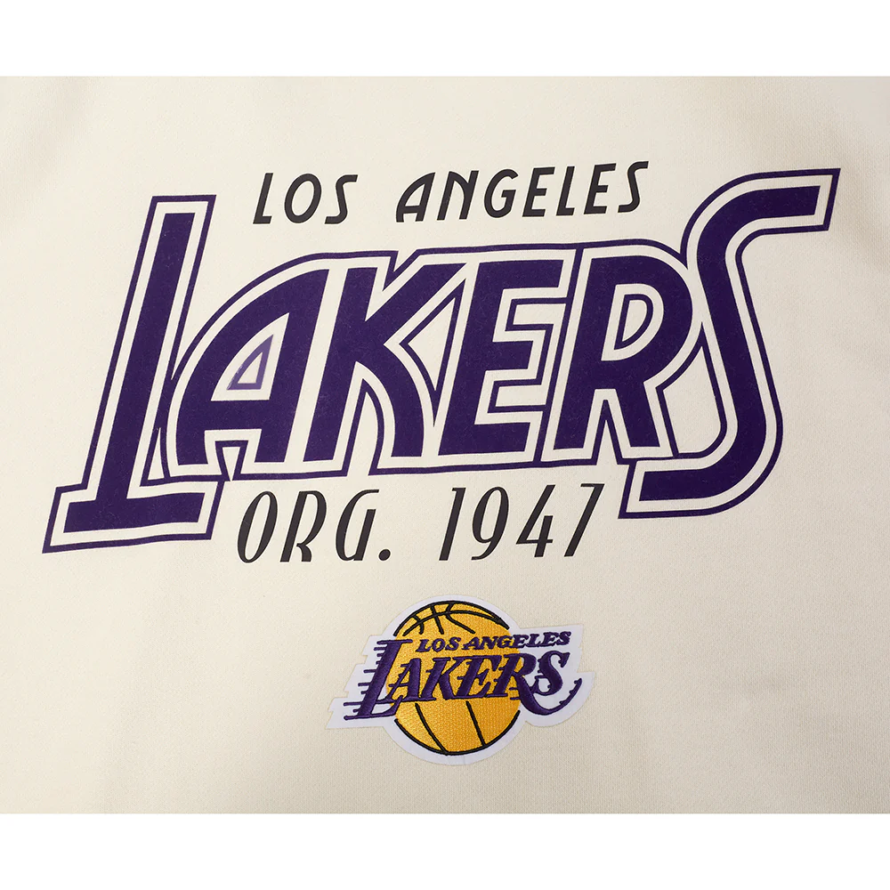 NBA LOS ANGELES LAKERS PARADISE MEN'S PULL OVER HOODIE (EGGSHELL) - Image 13
