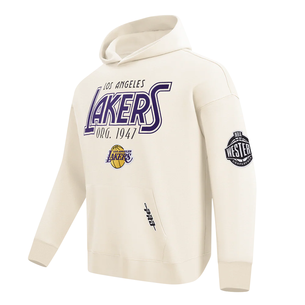 NBA LOS ANGELES LAKERS PARADISE MEN'S PULL OVER HOODIE (EGGSHELL) - Image 7