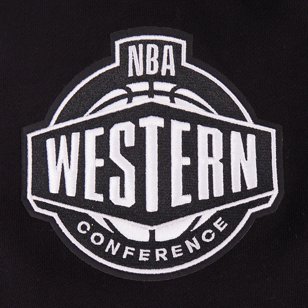 NBA LOS ANGELES LAKERS LETTERMAN MEN'S PULL OVER HOODIE (BLACK) - Image 5