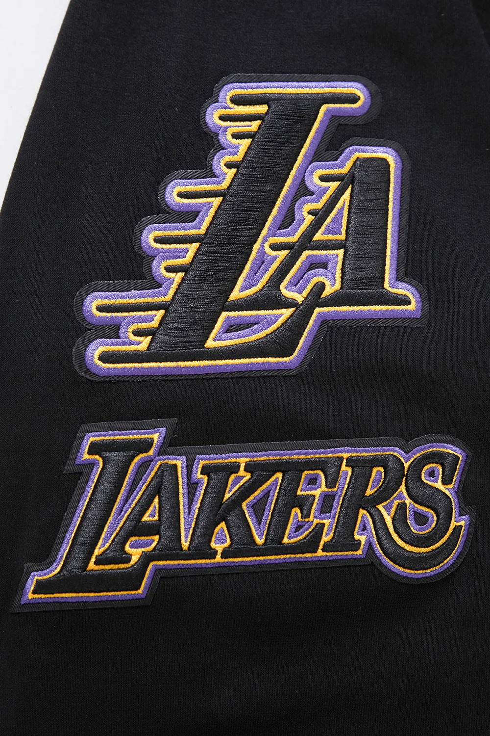 NBA LOS ANGELES LAKERS CLASSIC CHENILLE MEN'S FULL ZIP HOODIE (BLACK) - Image 7