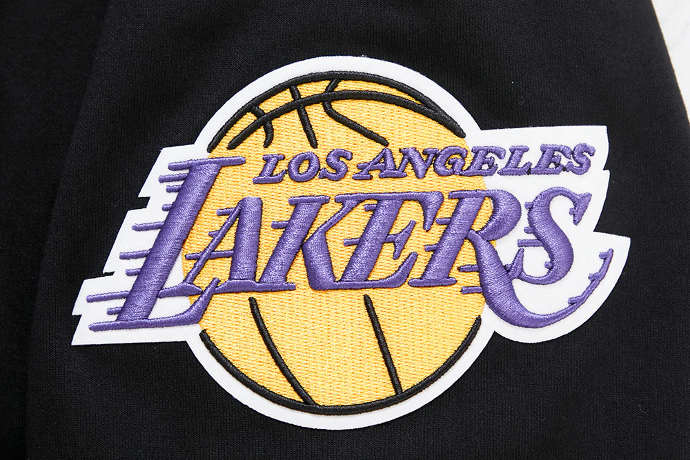 NBA LOS ANGELES LAKERS CLASSIC CHENILLE MEN'S FULL ZIP HOODIE (BLACK) - Image 8