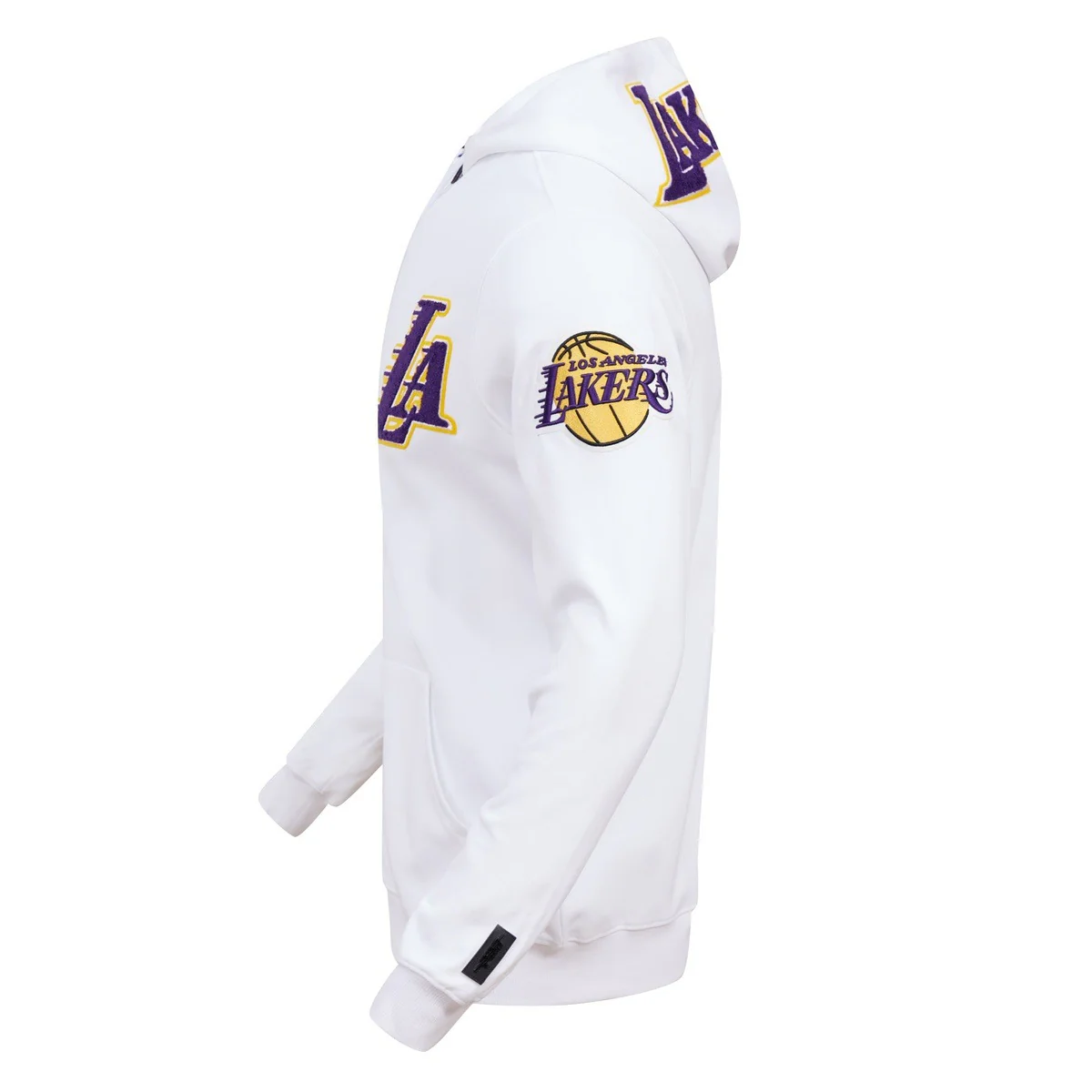 NBA LOS ANGELES LAKERS CLASSIC CHENILLE MEN'S FULL ZIP PULLOVER HOODIE (WHITE) - Image 3