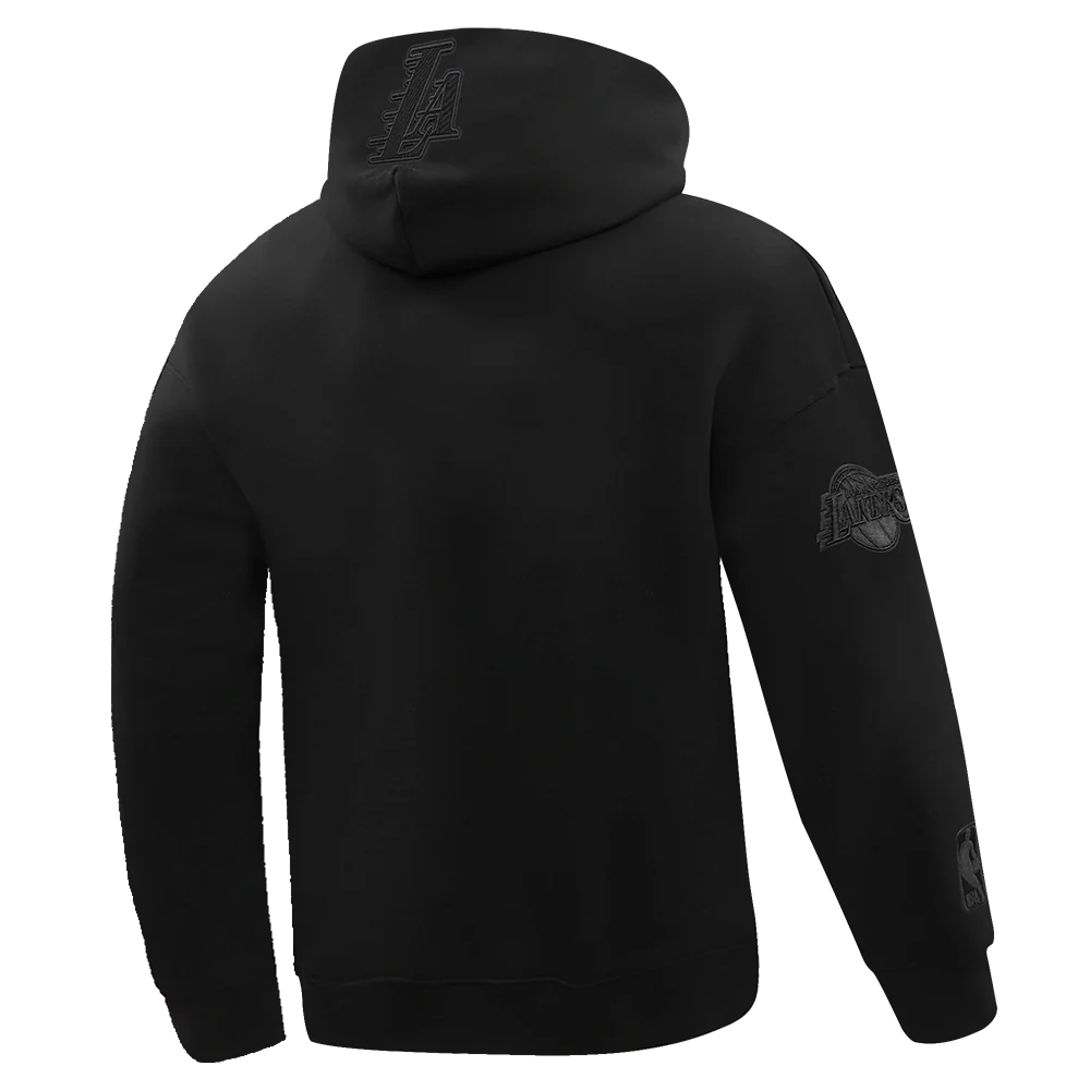 NBA LOS ANGELES LAKERS NEUTRAL DROP SHOULDER FLEECE PULLOVER HOODIE (BLACK) - Image 5