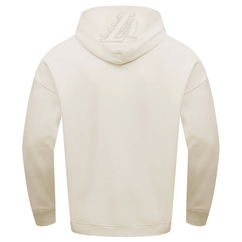NBA LOS ANGELES LAKERS NEUTRAL DROP SHOULDER FLEECE PULLOVER HOODIE (EGGSHELL) - Image 4
