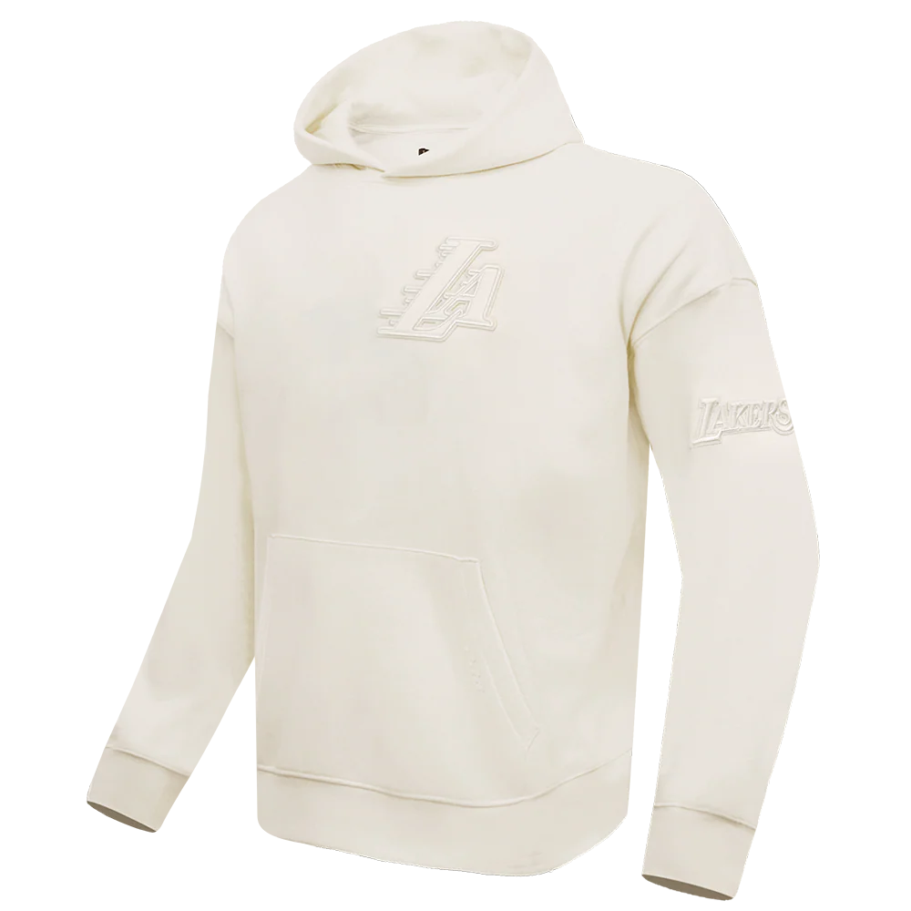 NBA LOS ANGELES LAKERS NEUTRAL DROP SHOULDER FLEECE PULLOVER HOODIE (EGGSHELL) - Image 9