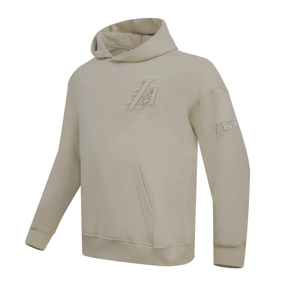 NBA LOS ANGELES LAKERS NEUTRAL DROP SHOULDER FLEECE PULLOVER HOODIE (TAUPE) - Image 4