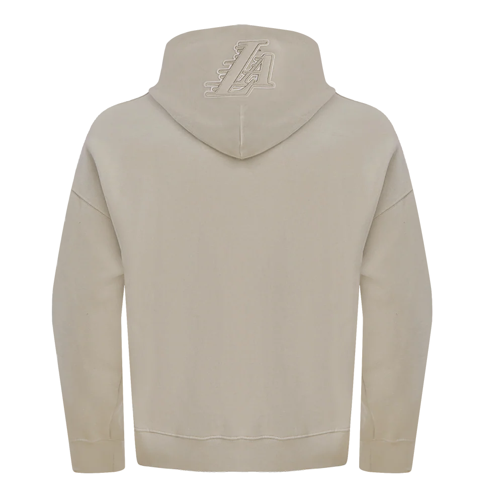 NBA LOS ANGELES LAKERS NEUTRAL DROP SHOULDER FLEECE PULLOVER HOODIE (TAUPE) - Image 6