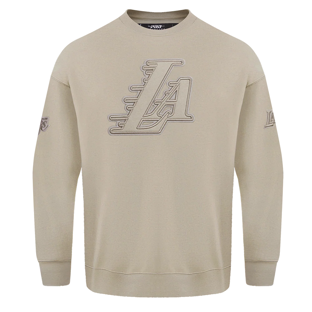 NBA LOS ANGELES LAKERS NEUTRAL DROP SHOULDER FLEECE CREWNECK (TAUPE) - Image 3