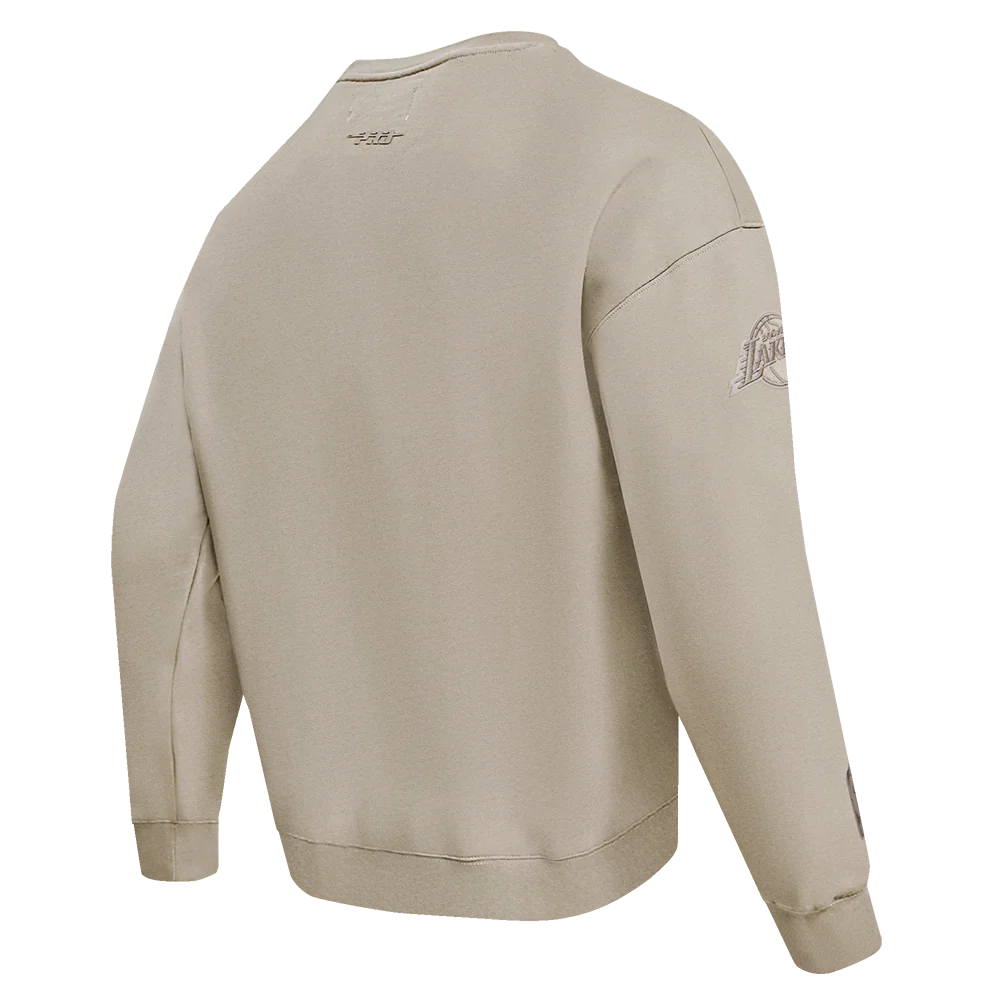 NBA LOS ANGELES LAKERS NEUTRAL DROP SHOULDER FLEECE CREWNECK (TAUPE) - Image 6