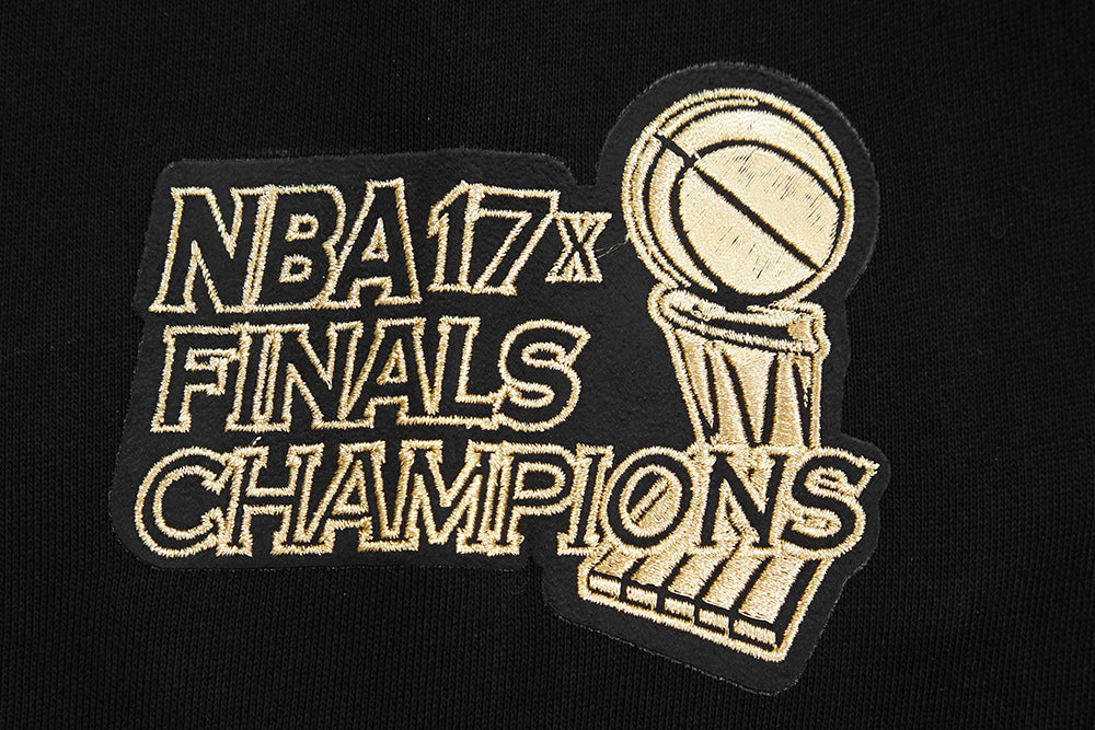NBA LOS ANGELES LAKERS BLACK & GOLD MEN'S DOUBLE KNIT PULLOVER HOODIE (BLACK) - Image 7